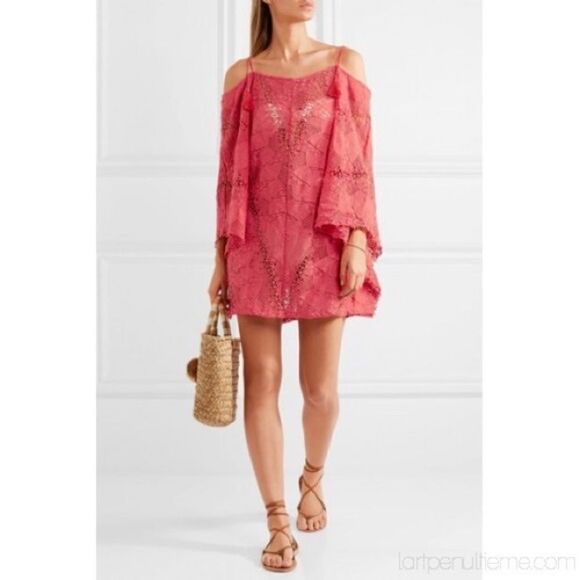 Eberjey Guajira Esmeralda Crochet Cold Shoulder Cover Up - Picture 1 of 7